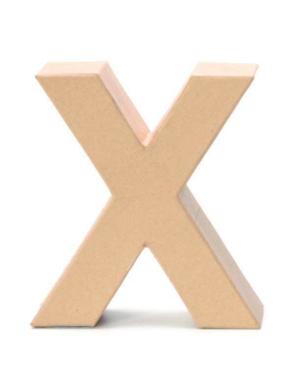 Papp-Buchstaben X 17,5x5,5cm